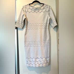 Joseph Ribkoff white eyelet stretch dress size 10 as new!